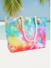 Canvas Tie Dye Print Shoulder Tote